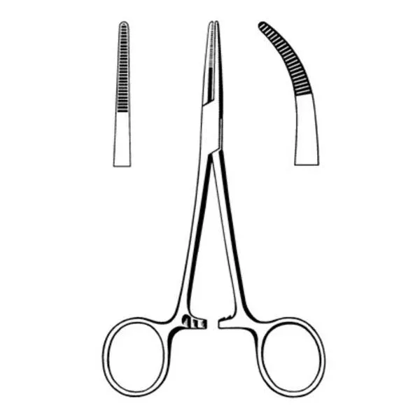 Sklar Instruments Forcep Hemostatic Kelly 5-1/2" Blnt Serrated Curved SS Disp 12/Bx