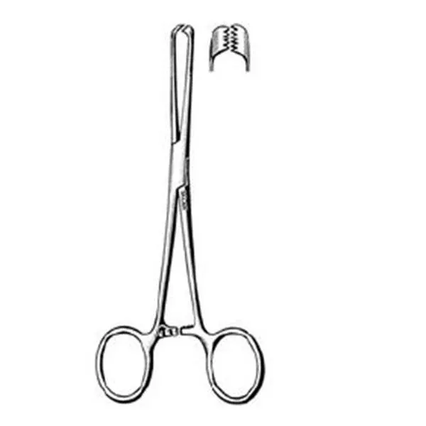 Sklar Instruments Forcep Tissue Allis 7-1/2" Straight 5x6 Teeth Stainless Steel Ea