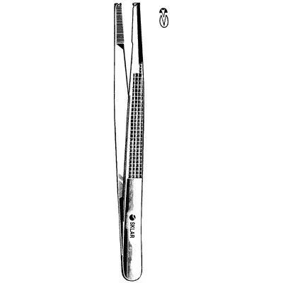 Sklar Instruments Forcep Tissue Bonney 10" Blunt Serrated 1x2 Fine Teeth SS Ea