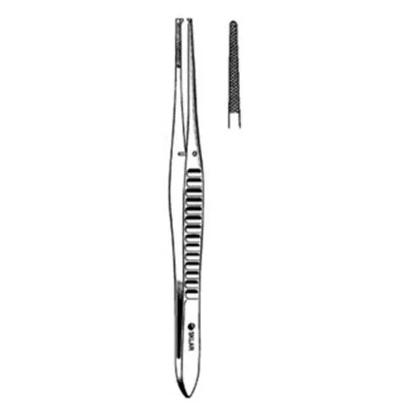 Sklar Instruments Forcep Tissue Gillies 6" Cross Serrated Straight 1x2 Teeth SS Ea