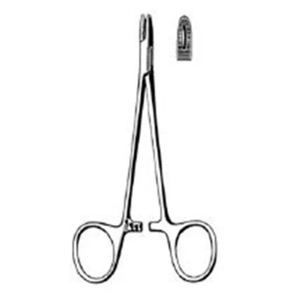 Sklar Instruments Holder Needle Derf Merit 4-3/4" Serrated w/Groove Straight SS Ea
