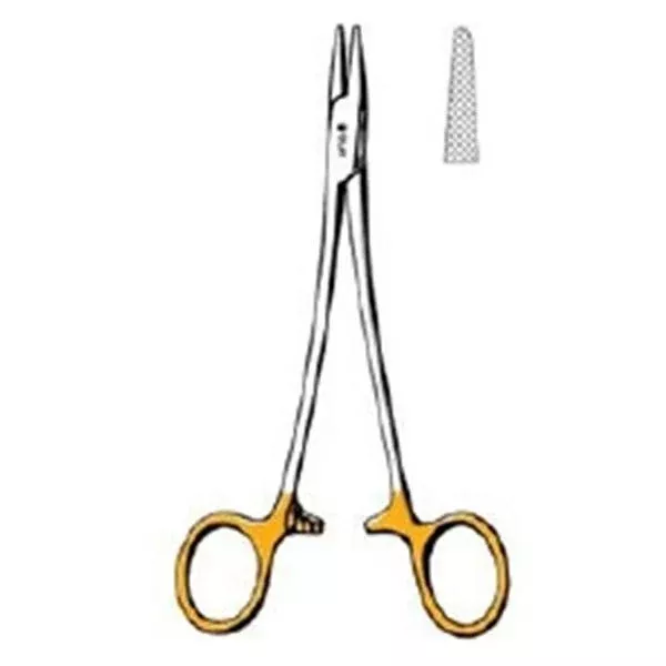 Sklar Instruments Holder Needle Mayo-Hegar 8" Cross Serrated Straight SS/TC Ea