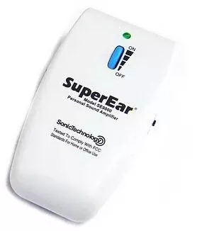 Sonic Technology Products Headphone/Earbuds Rechargeable Amplifier SuperEar 0.75 X 2 X 3.05 Inch, Black, 107 dB Max Output, High Impact ABS - M-1028335-3806 | Each