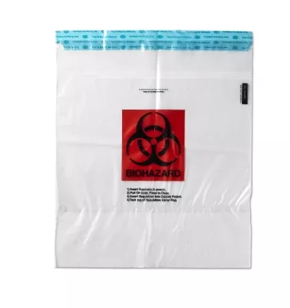 StatLab Medical Products Specimen Transport Bag With Document Pouch 15 X 17 Inch Plastic Adhesive Closure Biohazard Symbol / Storage Instructions NonSterile - M-1109322-4275 | Box of 500