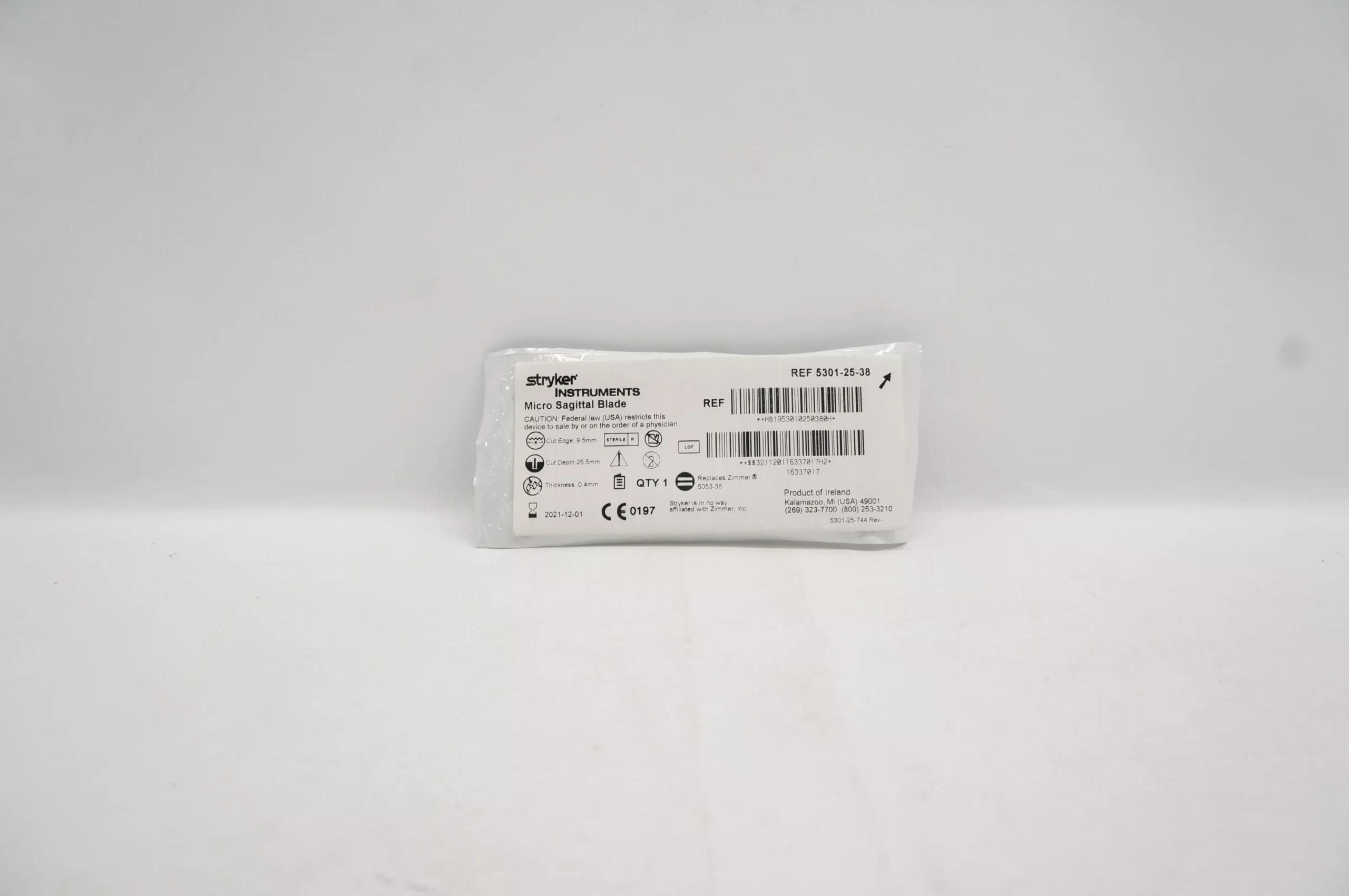 Stryker 5301-25-38 Micro Sagittal Blade 9.5 x 25.5 x 0.4mm (x)