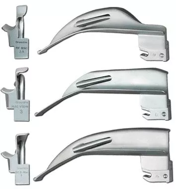 Sun Med Laryngoscope Blade GreenLine Macintosh American Type Size 3 Medium Adult - M-663338-1029 | Each