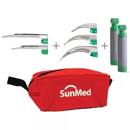 Sun Med LARYNGOSCOPE KIT, MAC 2,3,4 MILLER 2,3 2LED HNDLS DISP - M-1153478-4109 | Kit of 1