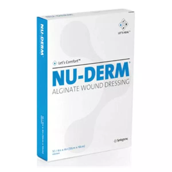 Systagenix Wound Management Dressing Wound Nu-Derm Alginate 4x4" Sterile Absorbent LF 10/Cr