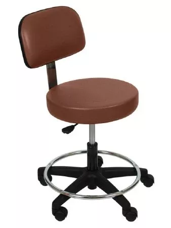 UMF Medical Ultra Comfort Stool Padded Backrest Air Spring Height Adjustment 2 Inch Twin Wheel Carpet Casters Onyx - M-950698-3129 | Each