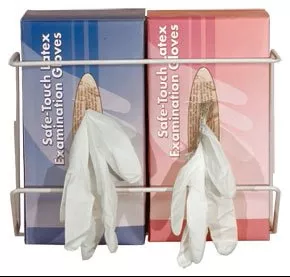 Unimed - Midwest Glove Box Holder Vertical Mounted 2-Box Capacity White 4 X 8 X 11-1/2 Inch Coated Wire - M-998649-4328 | Each
