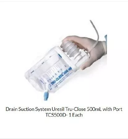Uresil LLC Suction Drainage Bag Tru-Close 500 mL Dual Anti-Reflux Barrier - M-914082-3742 | Box of 10