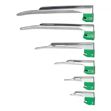 V. Mueller Laryngoscope Blade GreenLine Miller Type Size 00 Preemie - M-1054979-1061 | Box of 20