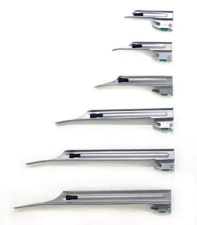 Vyaire Medical Laryngoscope Blade GreenLine Miller Type Size 2 Child - M-1054990-4637 | Box of 20