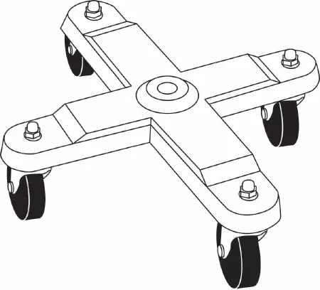 W.A. Baum 4-Wheel Base Stand By 2-1D2 Inch Caster, With Handle - M-29067-4724 | Each