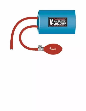 W.A. Baum Blood Pressure Cuff and Bulb Calibrated V-Lok Newborn Arm X - Small Cuff 6 - 11 cm Polyester Cuff - M-36985-3211 | Each