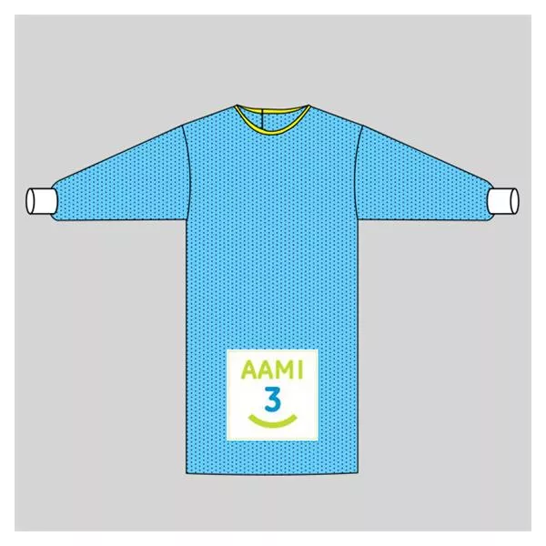 WelmedGown Surgical Century Medium Blue NRnfrcd AAMI L3 Strl LF 24/Ca