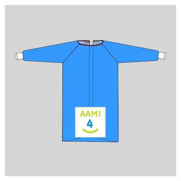 WelmedGown Surgical ProCool4 2XL Blue Rnfrcd AAMI Level 4 Strl LF 24/Ca