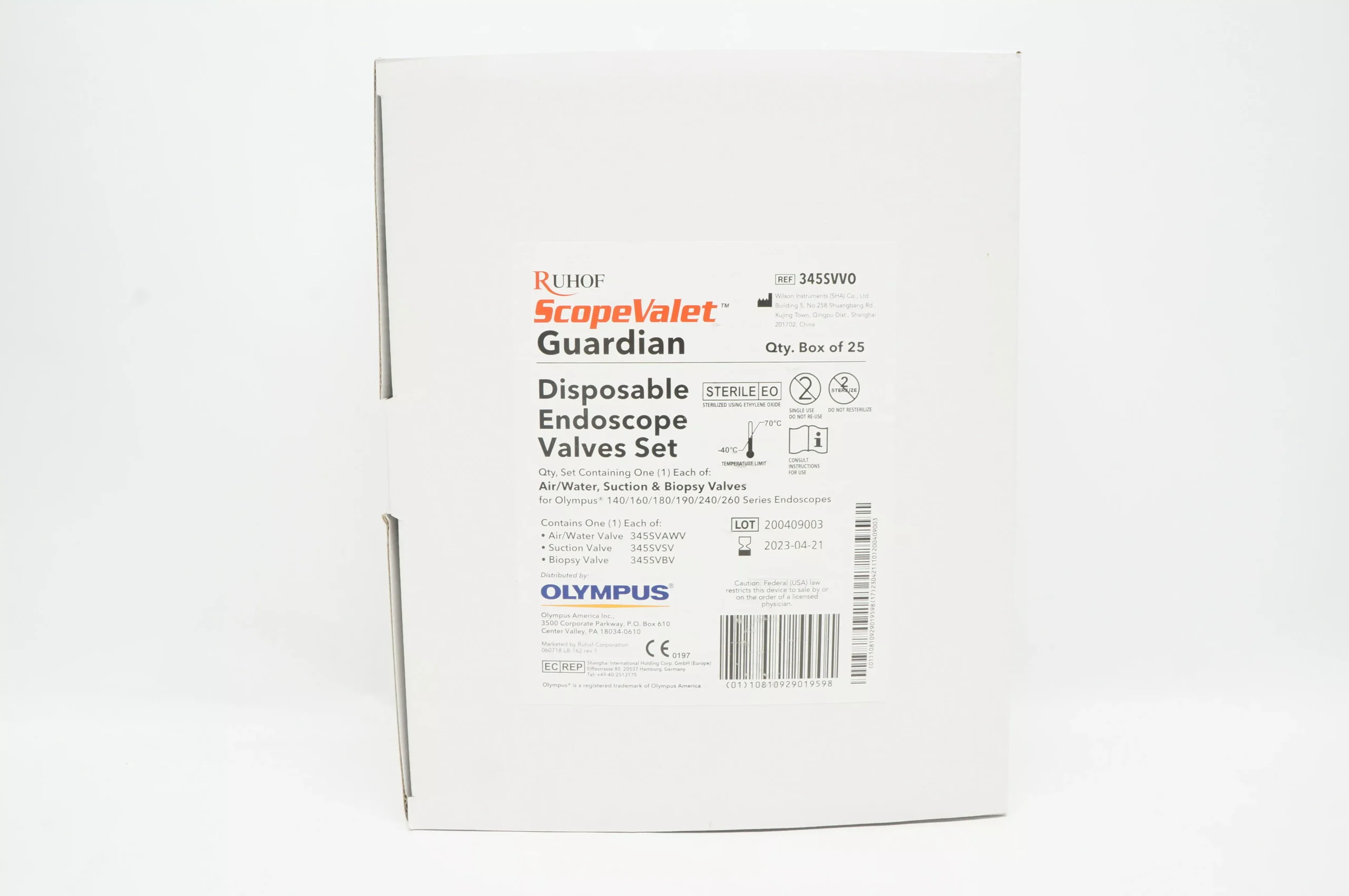 Wilson Instruments 345SVVO ScopeValet Guardian Disposable Valves Set - Box of 25