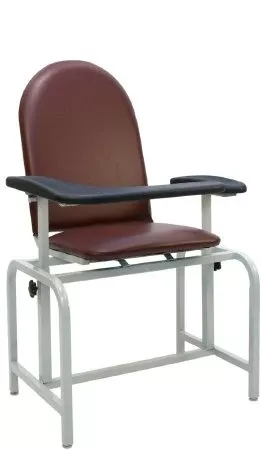 Winco Blood Drawing Chair Med Pro Double Fixed Armrests / Single Pivot Armrest Gray - M-511619-1613 | Each