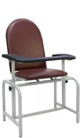 Winco Blood Drawing Chair Med Pro Double Fixed Armrests / Single Pivot Armrest Hunter Green - M-495813-4381 | Each