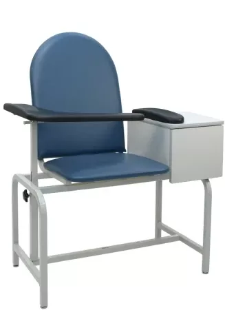 Winco Blood Drawing Chair with Cabinet 572 Series Single Adjustable Flip Up Armrest Moss Green - M-639544-4847 | Each
