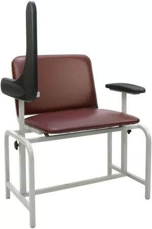 Winco Blood Drawing Chair with Drawer Extra Wide Single Pivot Armrest Chestnut - M-993395-3403 | Each