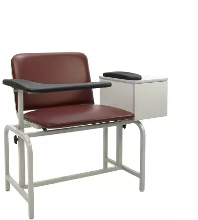Winco Blood Drawing Chair with Drawer Extra Wide Single Pivot Armrest Gray - M-741771-1408 | Each