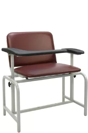 Winco Extra Large Blood Drawing Chair Single Adjustable Flip Up Armrest Black - M-690173-3366 | Each