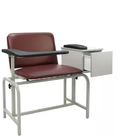 Winco Extra Large Blood Drawing Chair with Cabinet Double Adjustable Armrests Hunter Green - M-747901-2009 | Each
