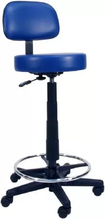 Winco Lab Stool Backrest Gas Lift, Fingertip Adjustment 5 2 Inch Dual Wheel Casters Gray - M-537010-4744 | Each
