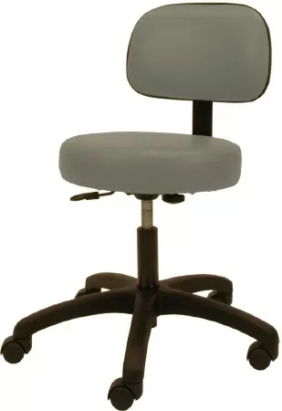 Winco Task Stool 4350 Series Backrest Gas Lift, Fingertip Adjustment, Pneumatic Gray - M-802569-1519 | Each