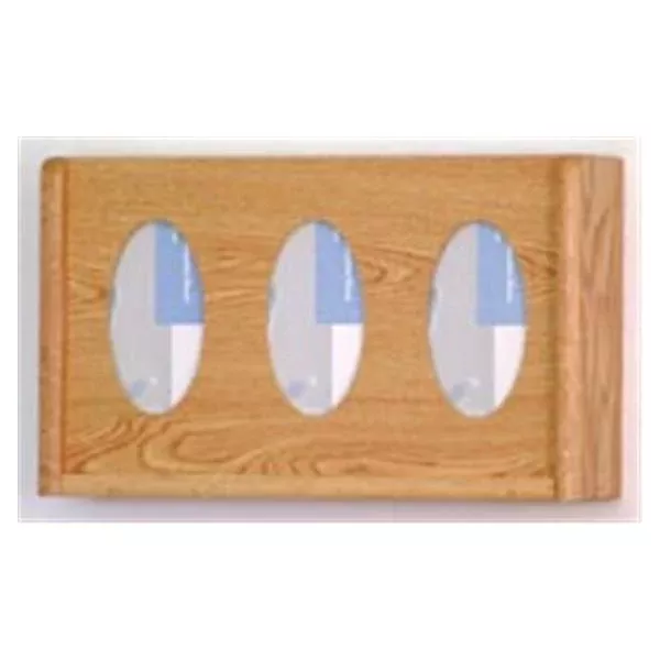 Wooden Mallet Glove Wall Rack 3-Pocket Wood Oval Light Oak Ea