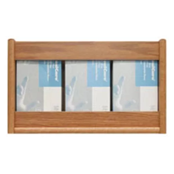 Wooden Mallet Glove Wall Rack 3-Pocket Wood Rectangle Light Oak Ea