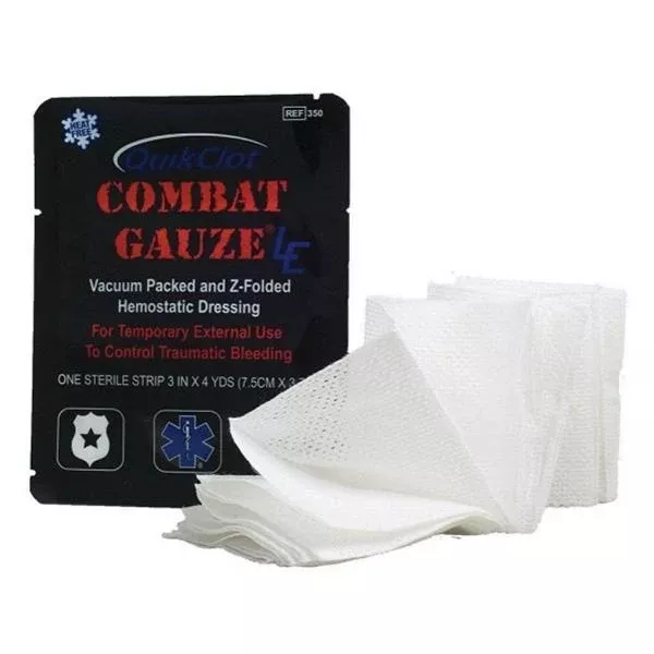 Z-MedicaGauze Combat QuikClot 3"x4yd Z-Fold Ea, 50 EA/CA (350)