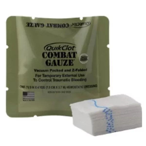 Z-MedicaGauze QuikClot Combat 3"x4yd Kaolin Ea