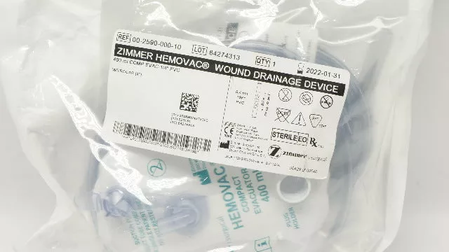 Zimmer 00-2590-000-10 Hemovac Wound Drainage Device 400ml x 1/4inch (x)