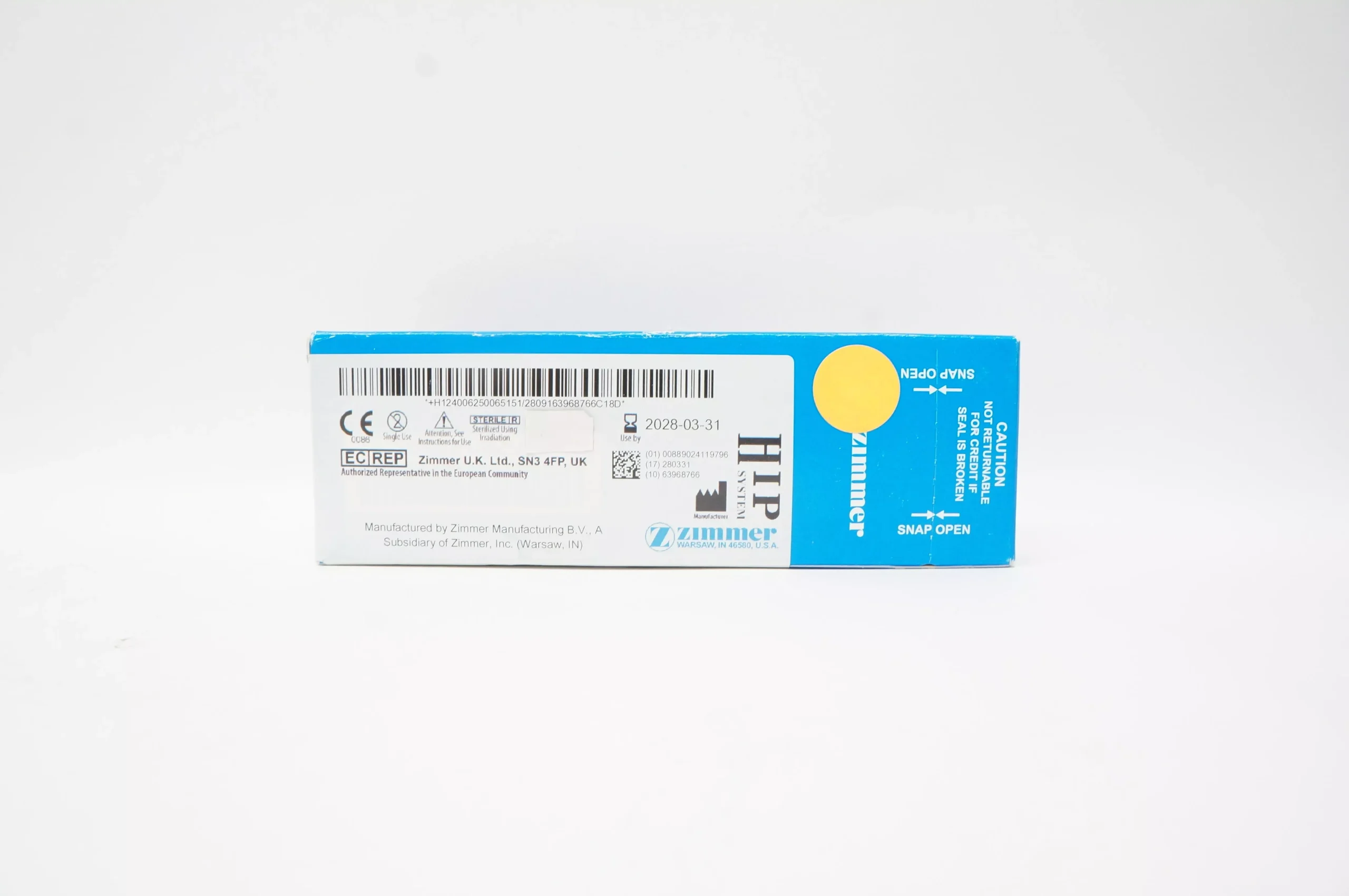 Zimmer 6250-65-15 Bone Screw Self-Tapping 6.5mm x 15mm